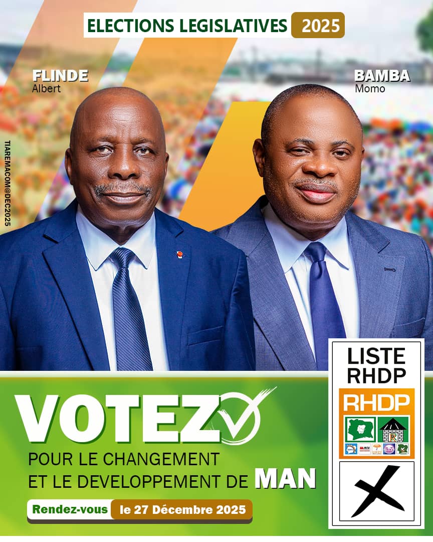 Albert Flindé et Momo Bamba, le tandem de choc du RHDP à Man